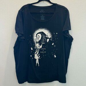 Disney Nightmare Before Christmas Jack & Sally Tee Black 3X